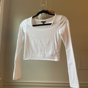 WILD FABLE - White Square Neck Crop Top